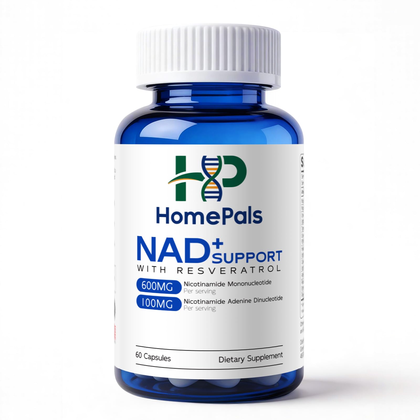 HomePals Liposomal NAD+ Supplement with Resveratrol, 60 Capsules