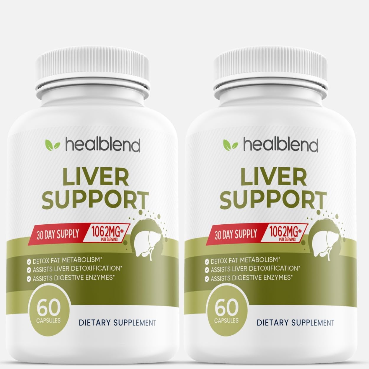 Healblend Liver Support Milk Thistle and Zinc Capsules, 60 Count