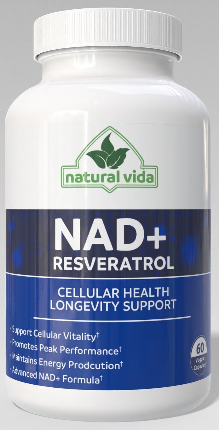 Natural Vida NAD Supplement + Resveratrol Capsule 60 Count