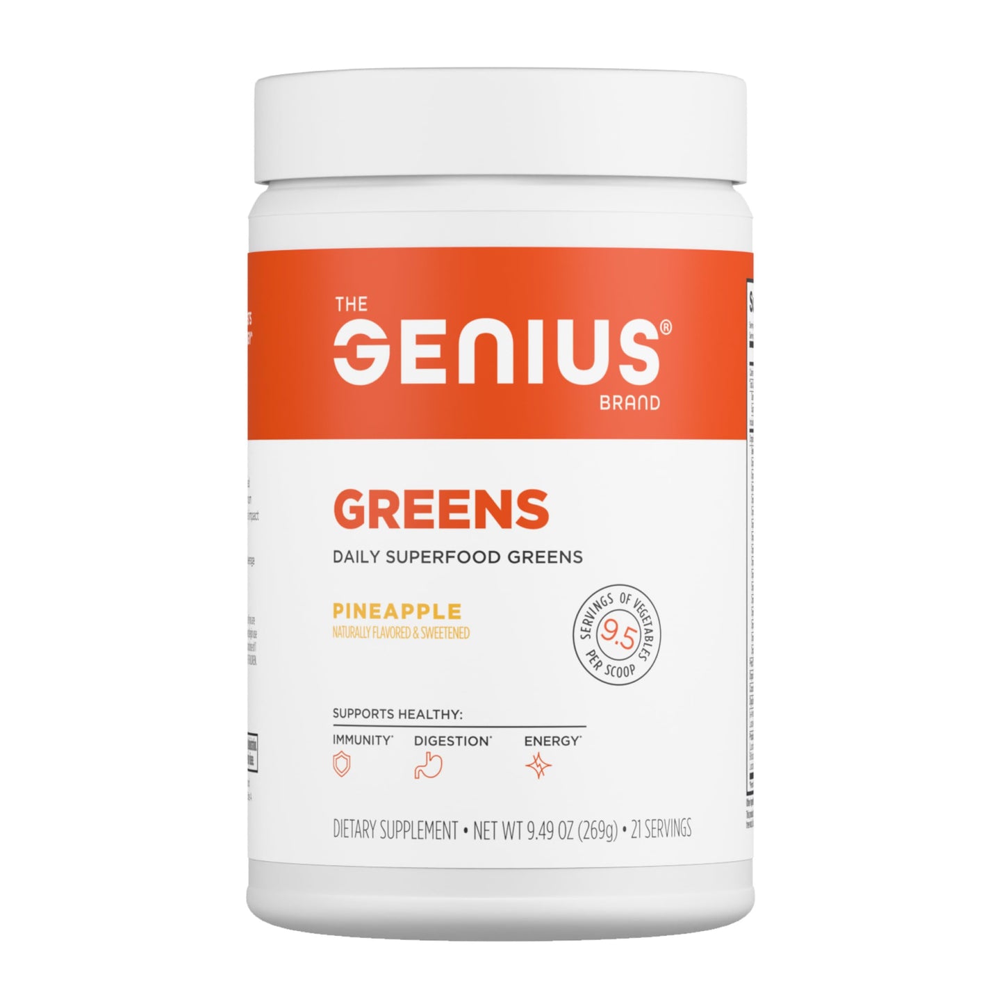 The Genius Brand Daily Superfood Greens Pineapple Powder 9.49 oz