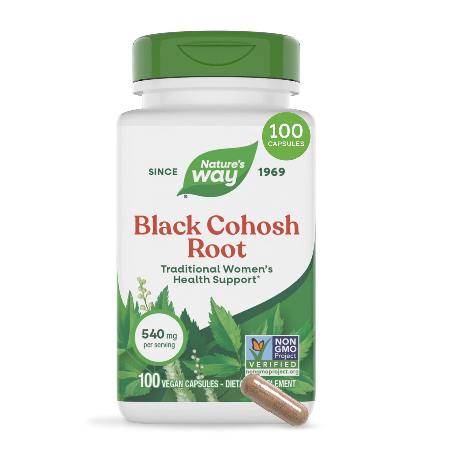 Nature's Way Black Cohosh Root Capsules, 100 Count
