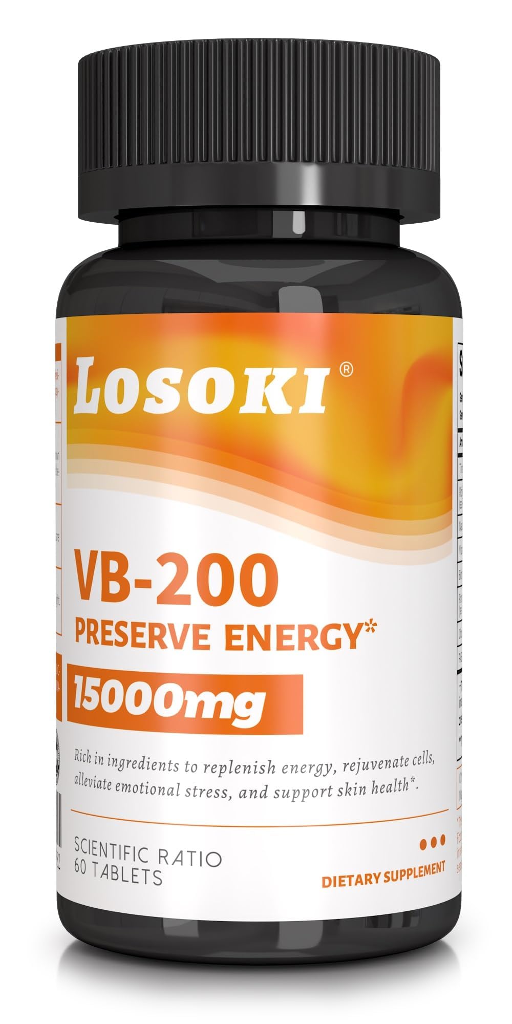 Losoki VB-200 High-Potency Vitamin B Complex Tablets, 60 Tablets