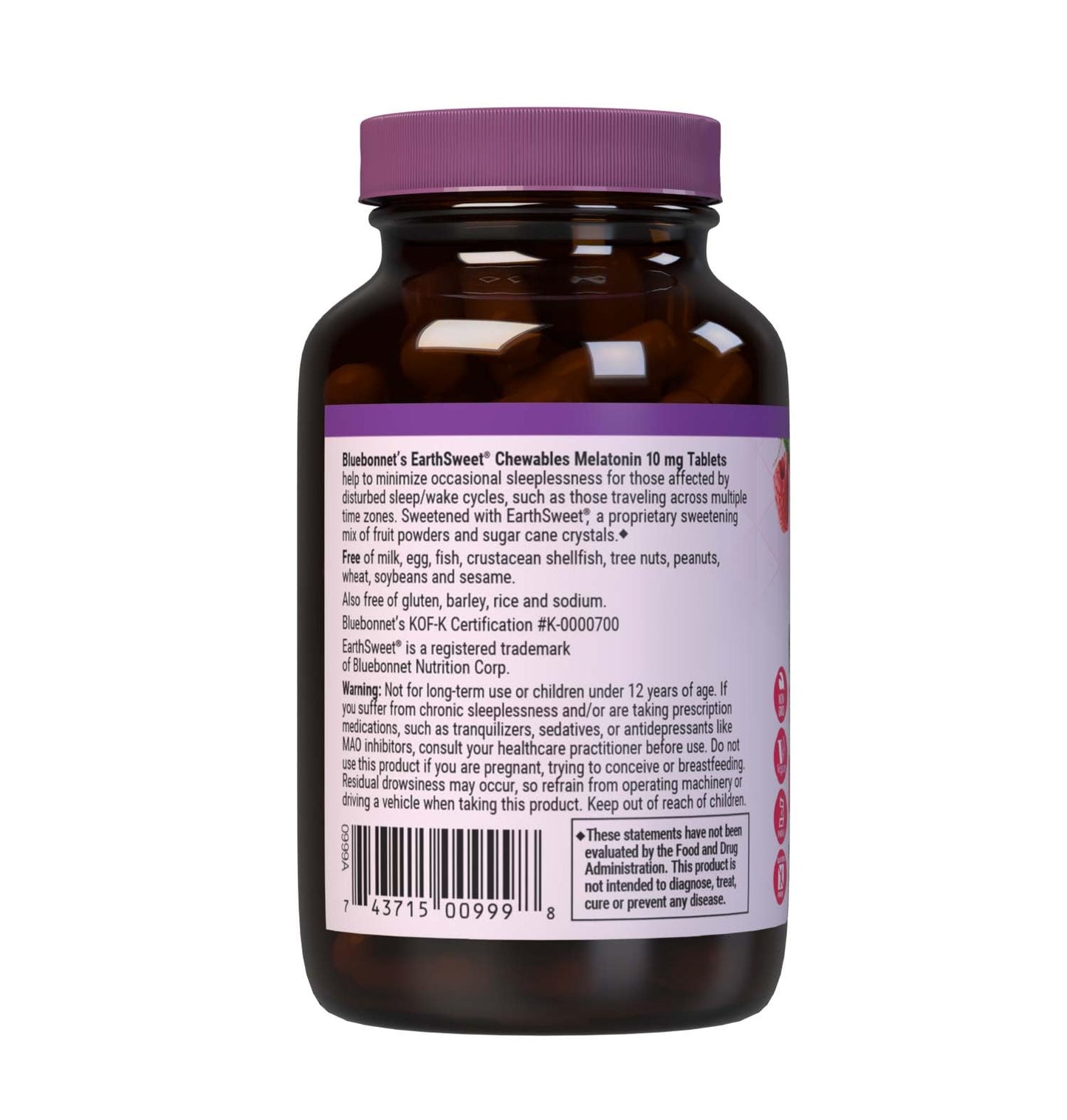 BlueBonnet EarthSweet Melatonin 10 mg Tablet, 120 Count