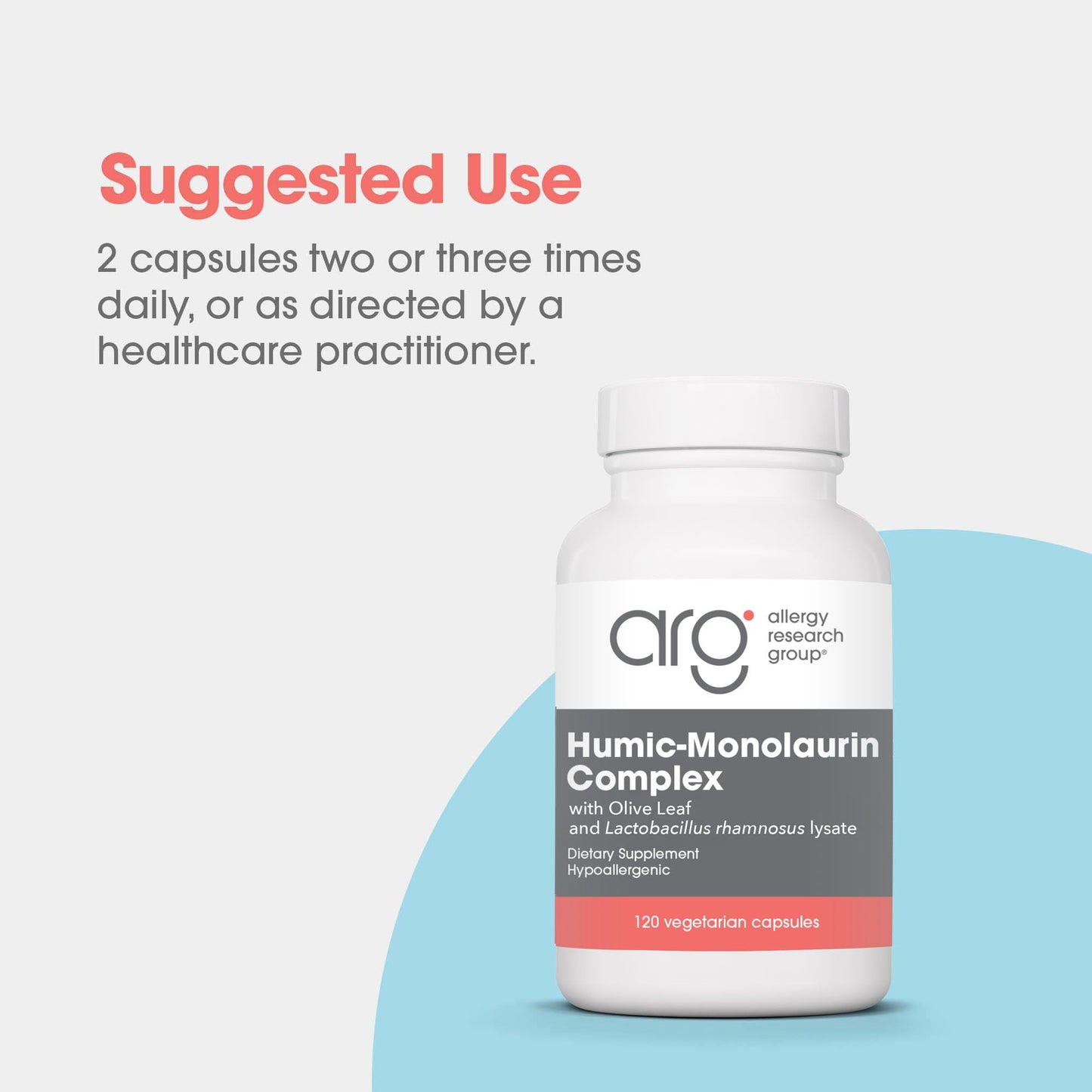 Allergy Research Group Humic-Monolaurin Complex - Humic Acid Monolaurin Blend - Detoxification & Immune Support Capsules 120 Count