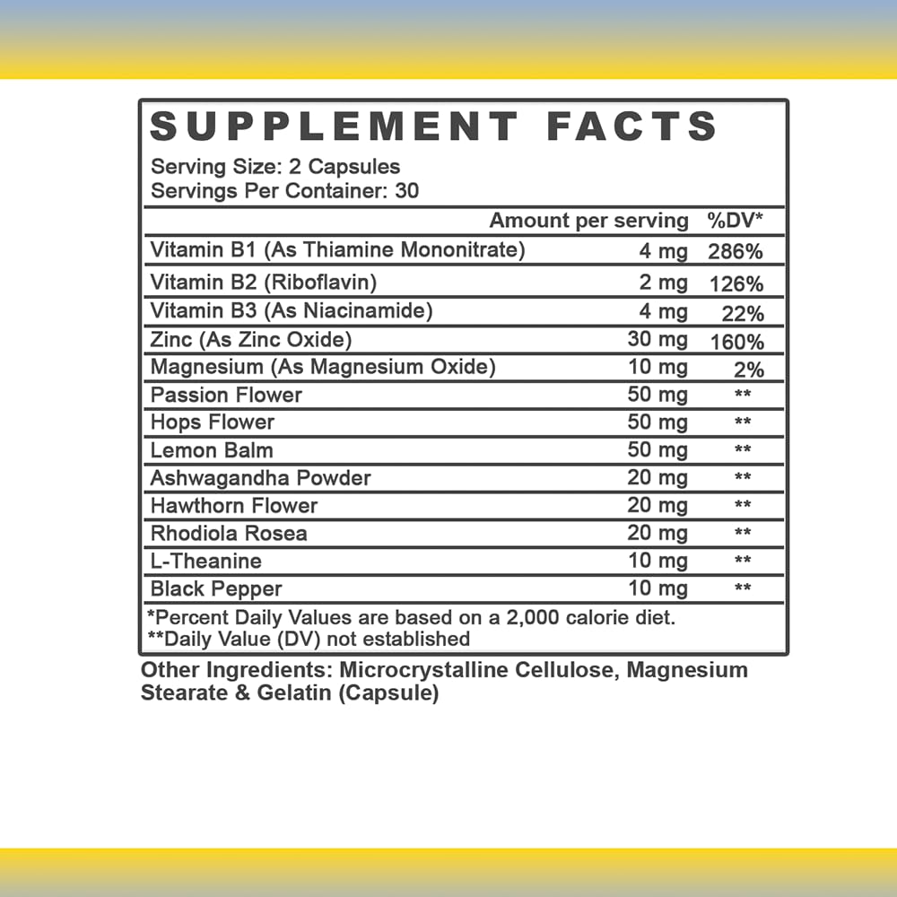 Angry Supplements Stress Less Day-Time Mood Support 60 Capsules