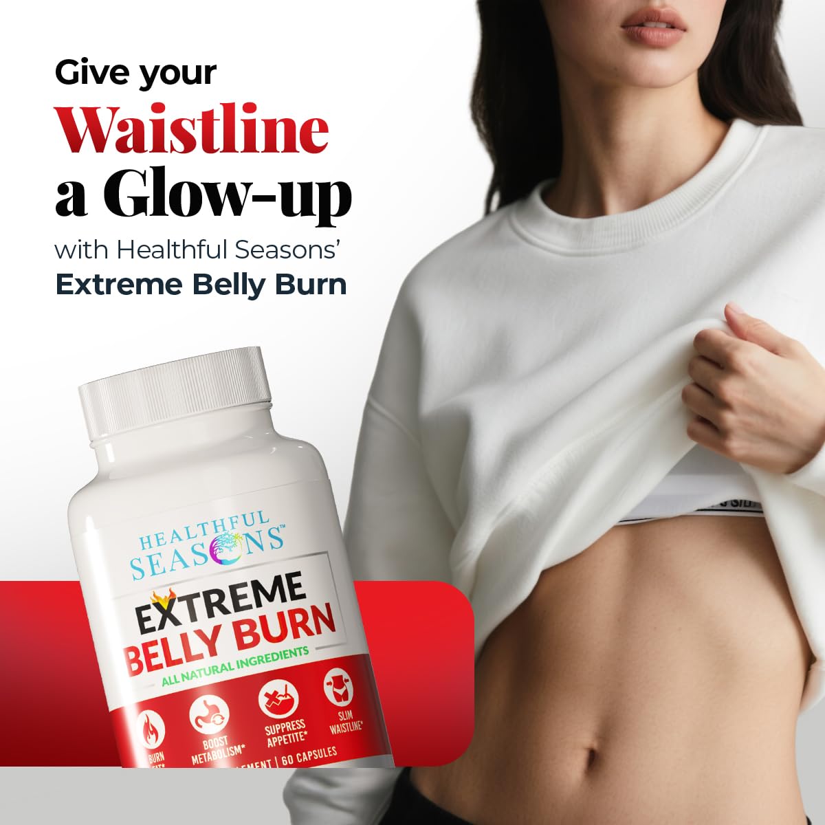 Healthful Seasons Extreme Belly Burn Fat Burner Supplement Capsules 60 Count