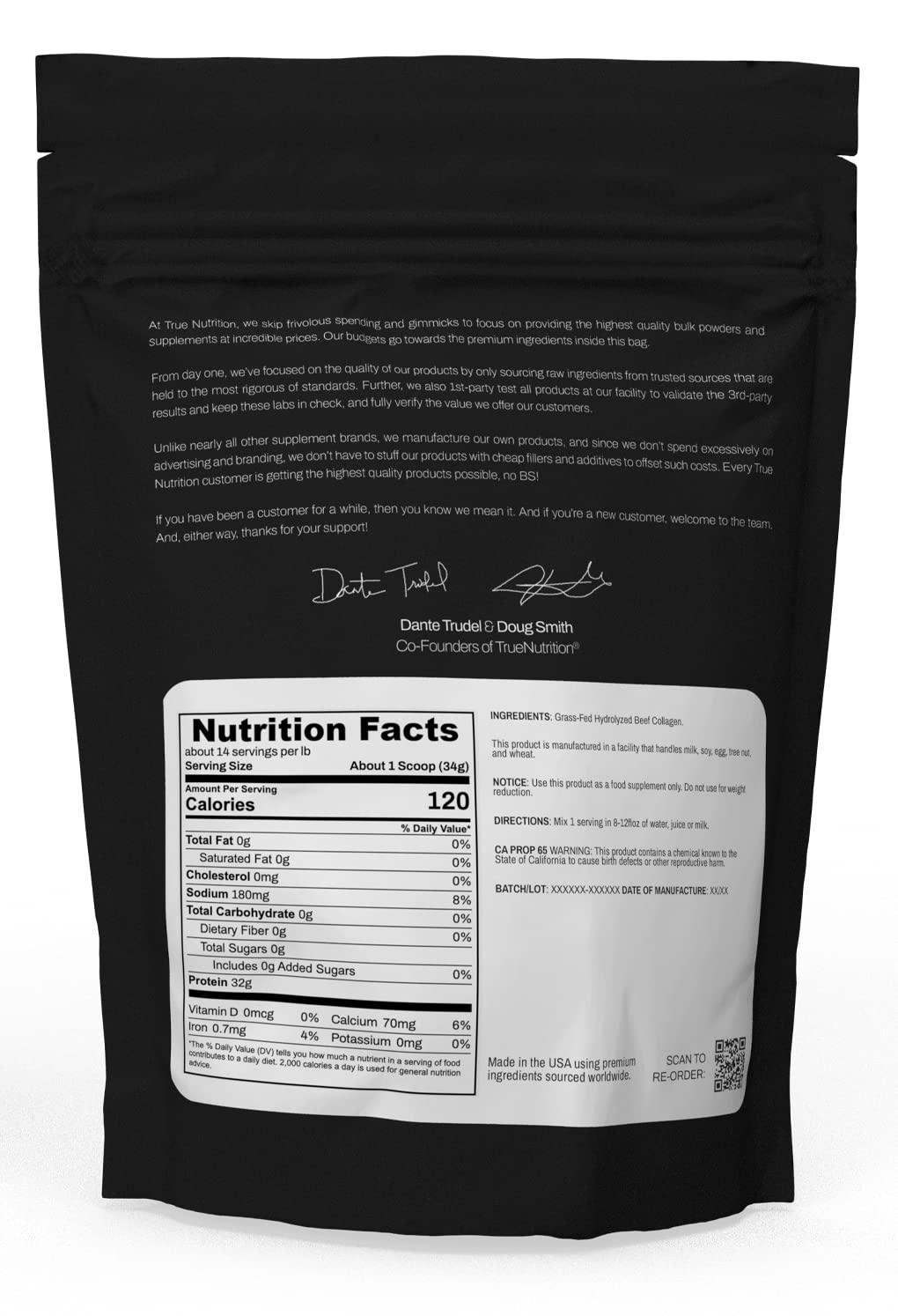 True Nutrition Hydrolyzed Collagen Powder, Unflavored, 16 oz