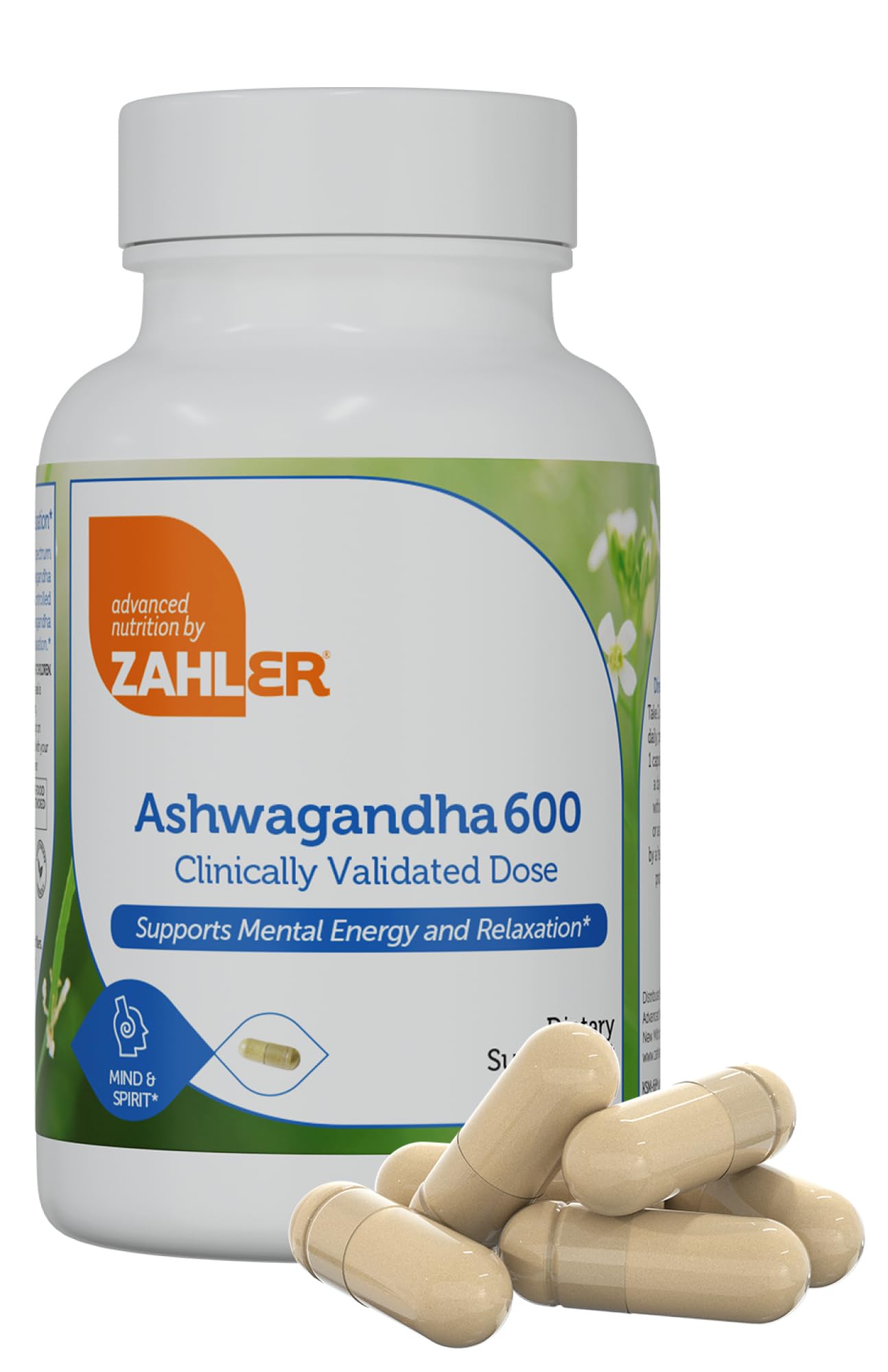 Zahler Ashwagandha Capsules, KSM-66 600mg, Relaxation and Stress Support, Kosher, 60 Capsules