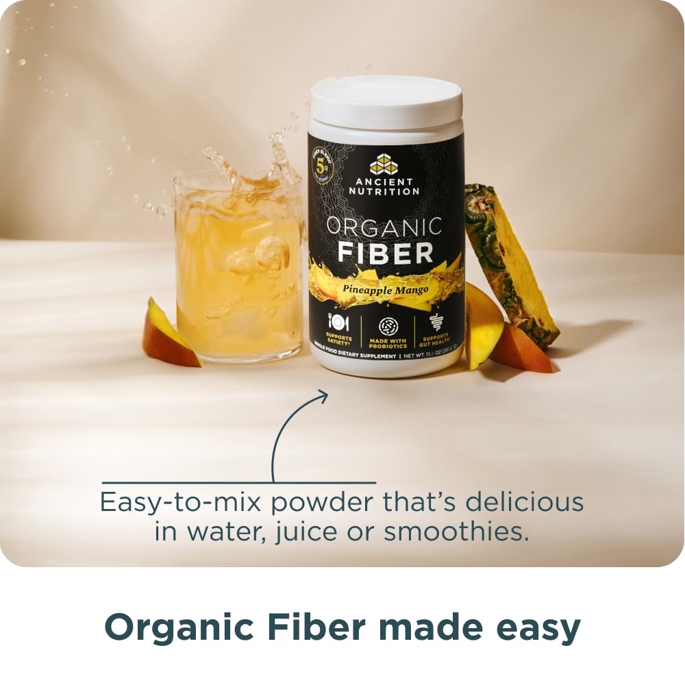 Ancient Nutrition Organic Acacia Fiber Powder, Pineapple Mango, 13.5 Ounce