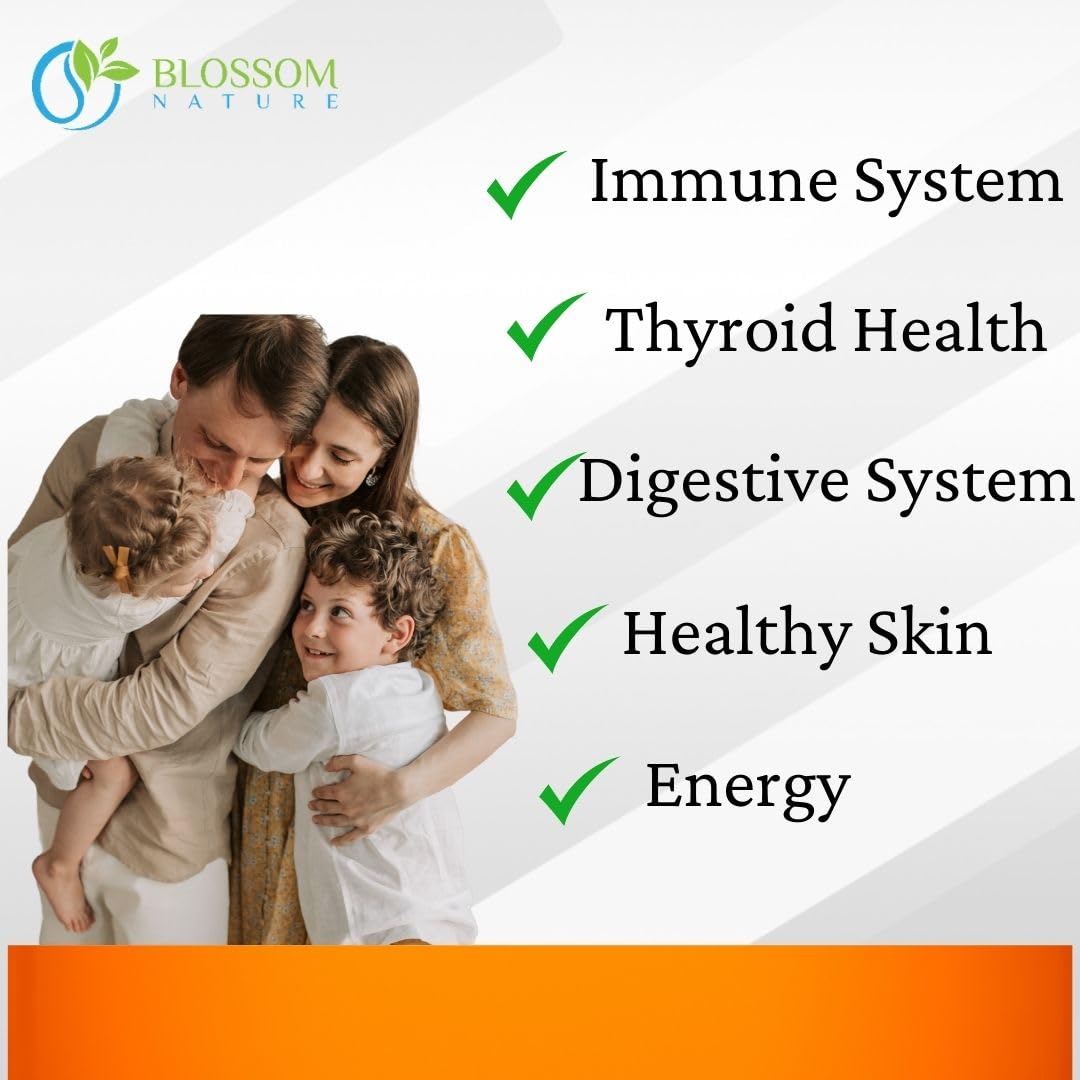 Blossom Nature 10-in-1 Irish Sea Moss 3000mg with Black Seed Oil, Ashwagandha, Bladderwrack, Burdock, Turmeric, Apple Cider Vinegar, Manuka Honey, Dandelion, Black Pepper, 60 Capsules