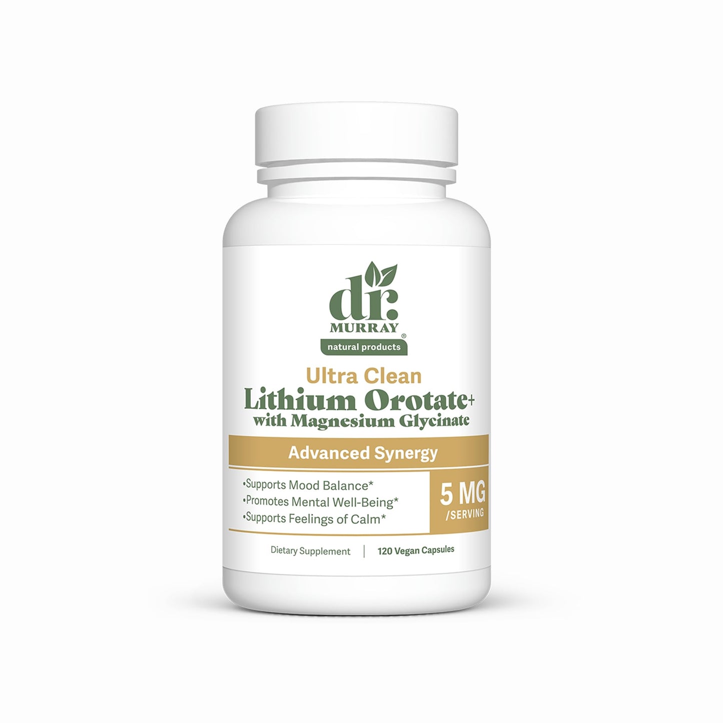 Dr. Murray Natural Products Lithium Orotate with Magnesium Glycinate 5mg Capsules, 120 Count