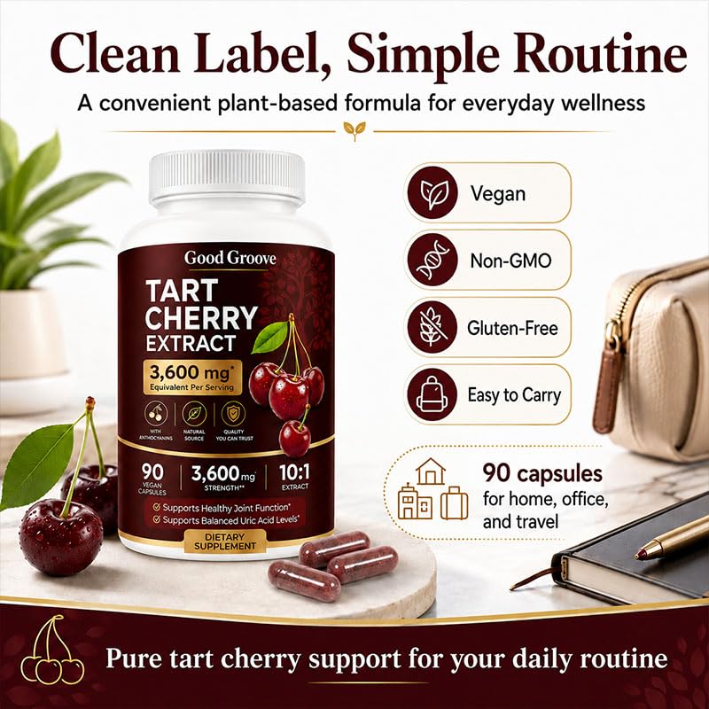 Skinclean Tart Cherry Extract 10:1 High Concentration Formula Capsule 90 Count