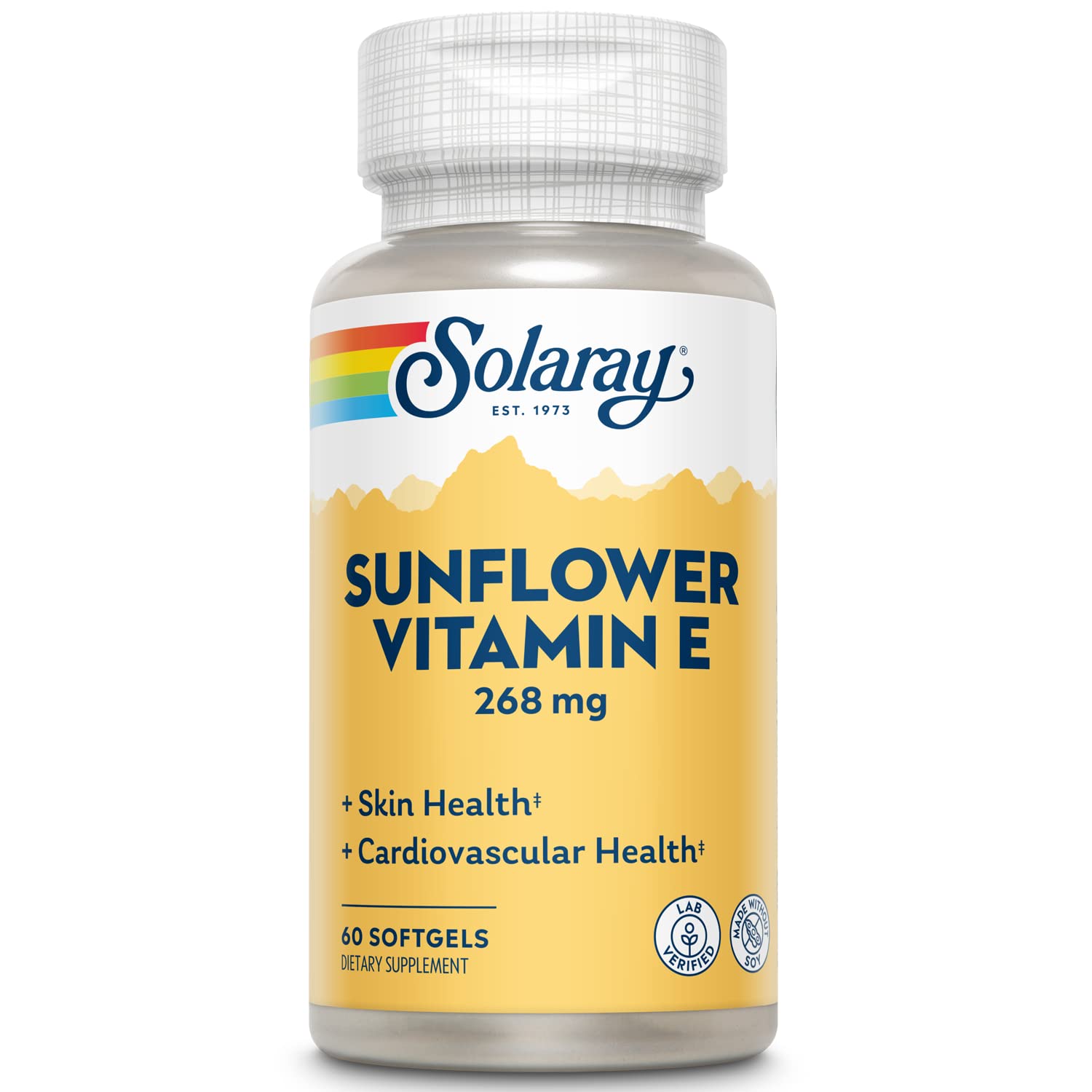 Solaray Sunflower Vitamin E 400 IU Softgels, 60 Softgels