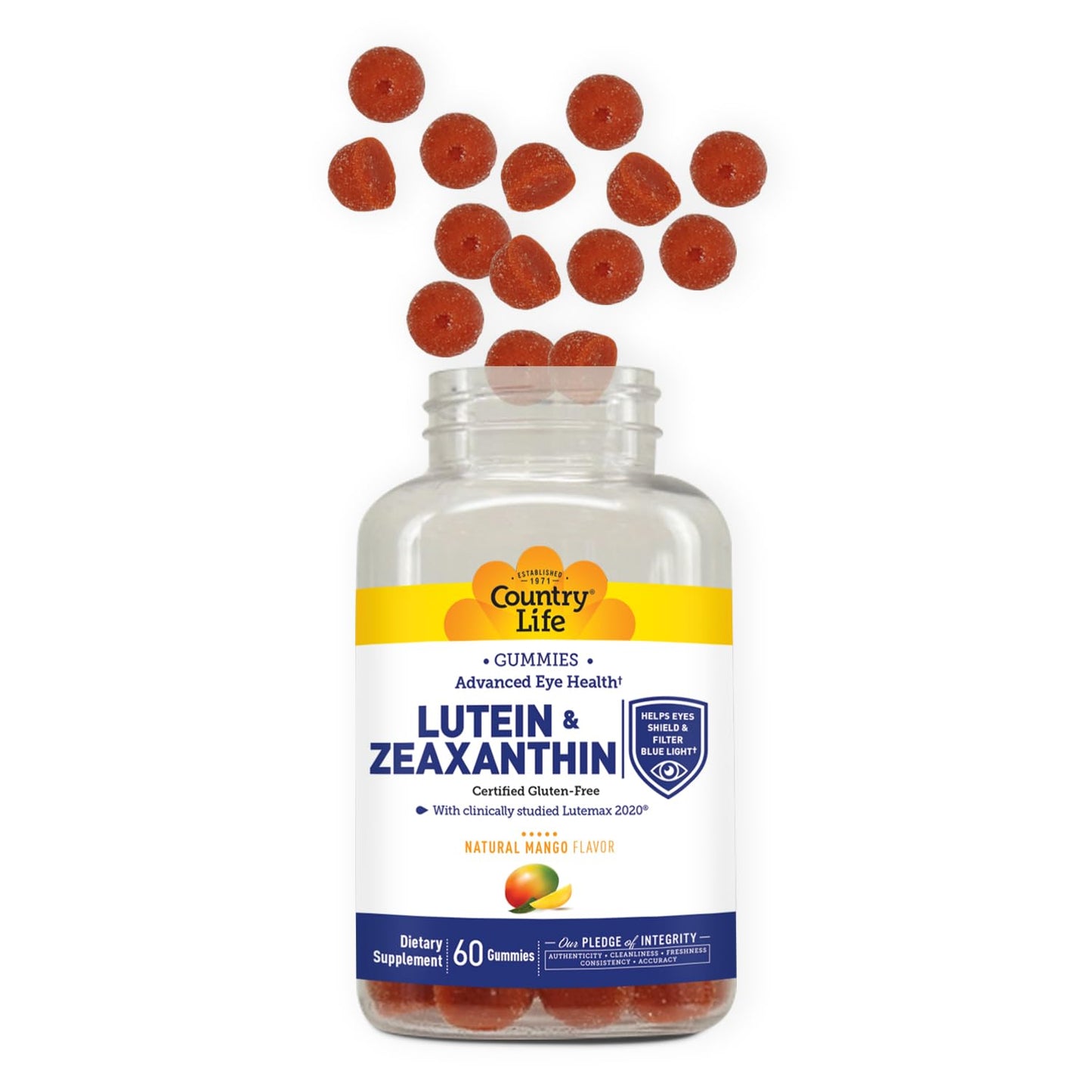 Country Life Lutein Gummies with Lutemax 2020, 60 Count