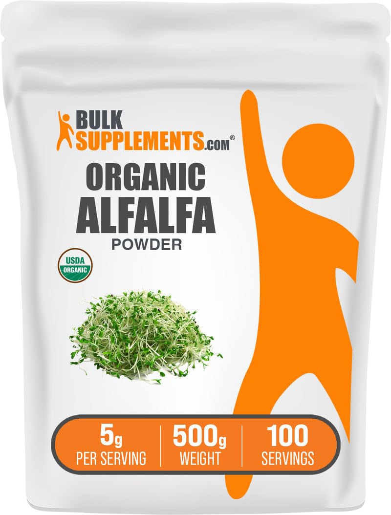 BulkSupplements Organic Alfalfa Grass Powder 17.64 oz