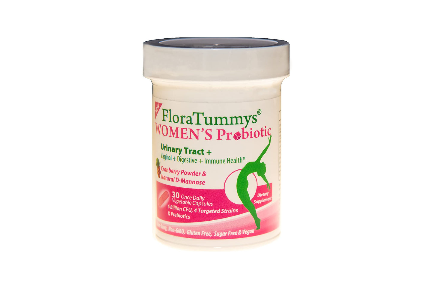 FloraTummys Women's Probiotic Cranberry Powder Capsules, 1 Count