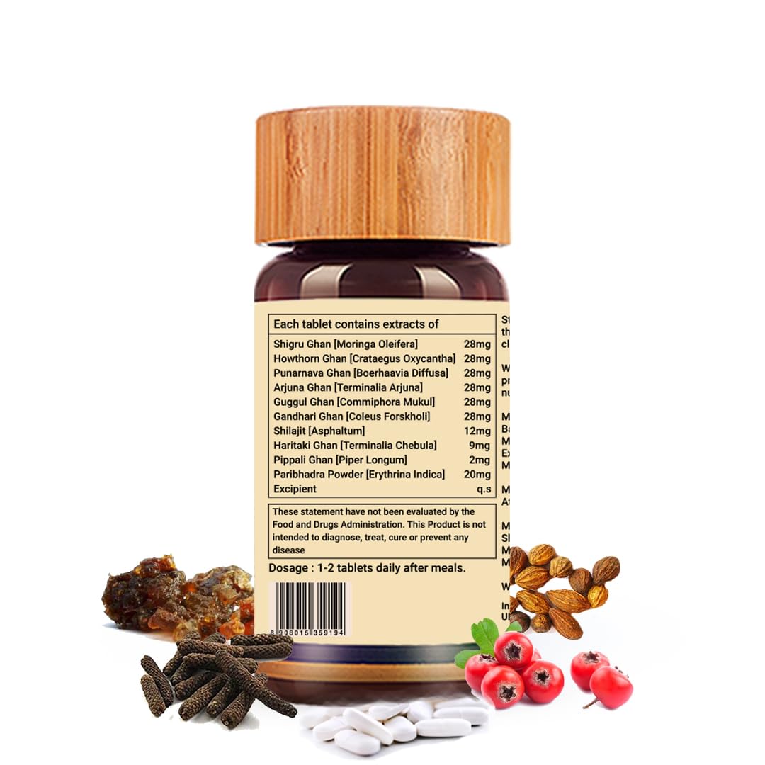 Biogetica Circulosolve Natural Heart Wellness Supplement - Ayurvedic Arjuna & Guggul Blend Capsule 80 Count