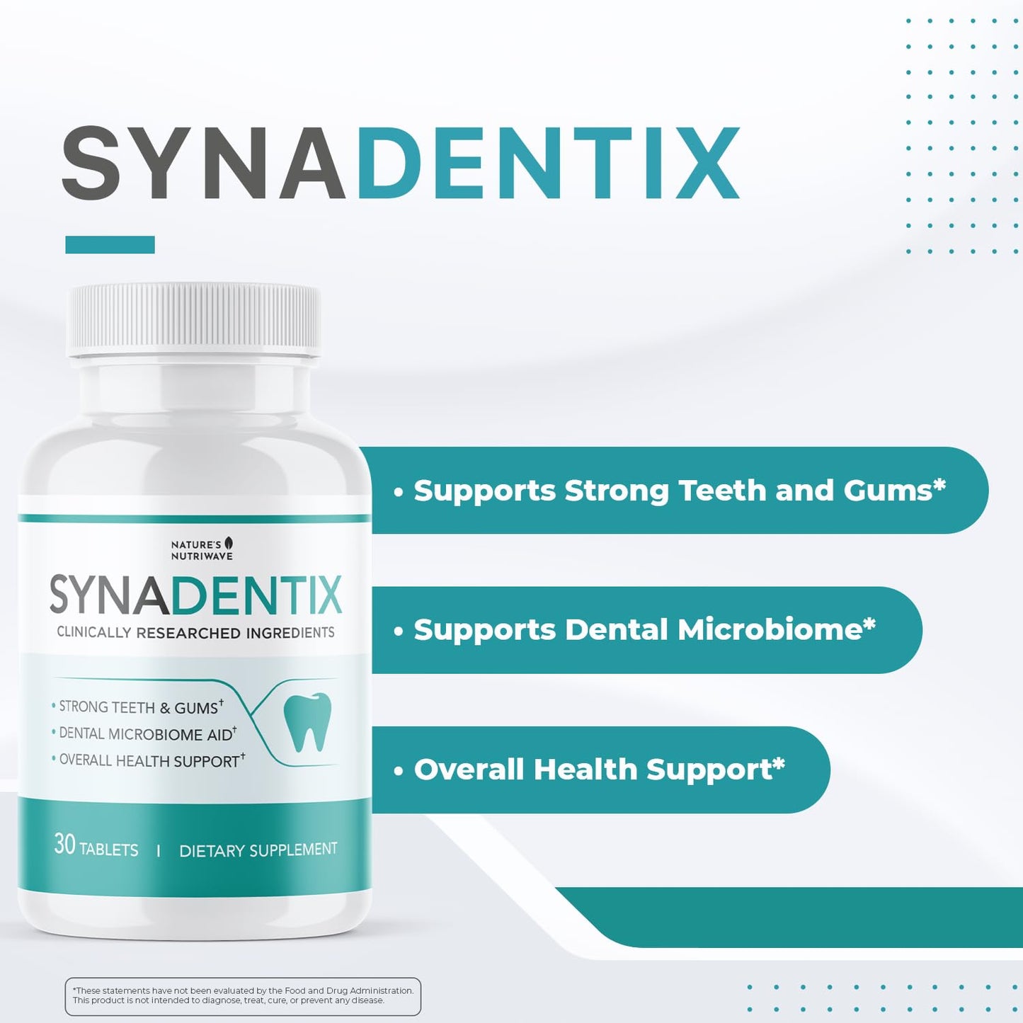Nature’s NutriWave Synadentix Hydroxyapatite & Enzyme Tablets, 30 Count