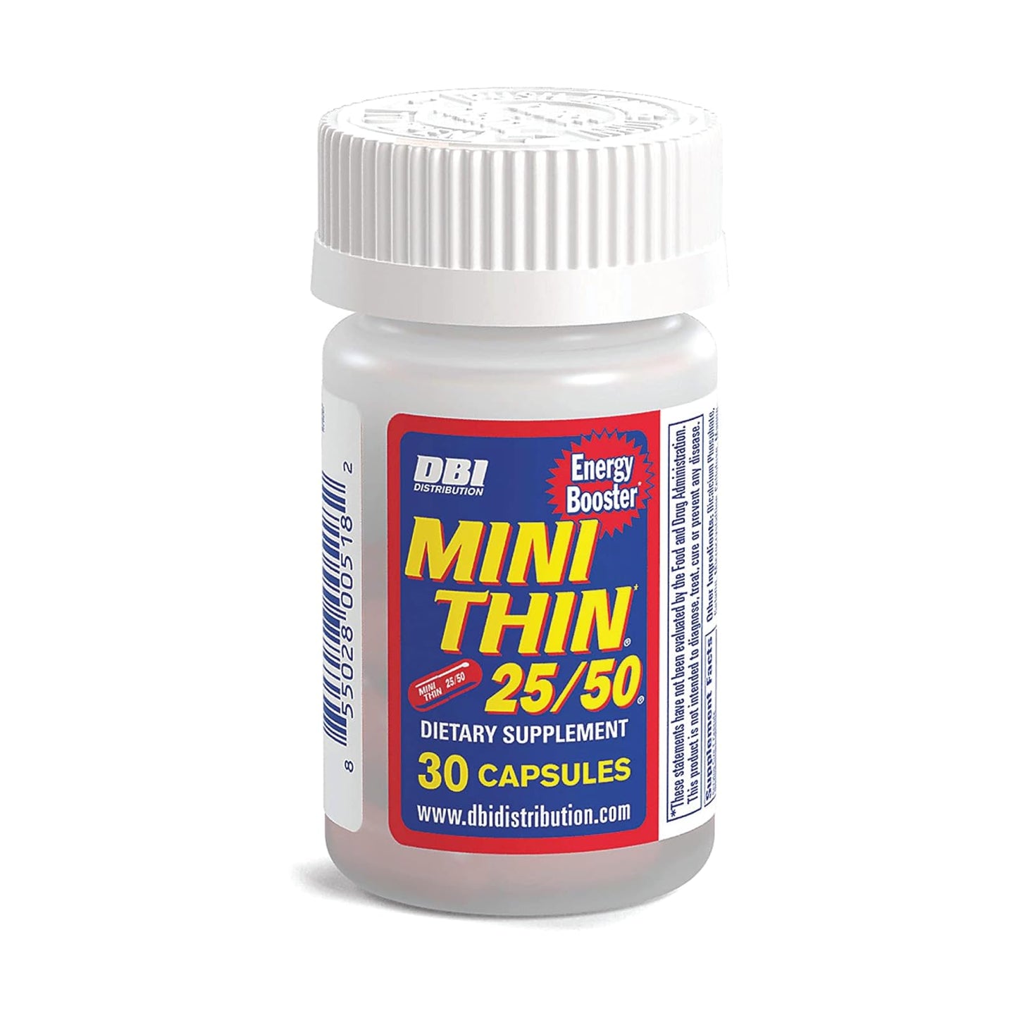 Mini Thin 25/50 Energy Capsules with Caffeine, 30 Capsules