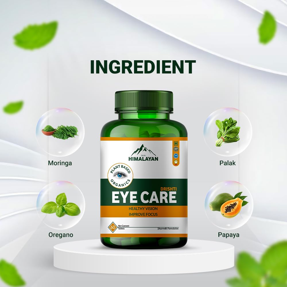Divya Himalayan 13 Herbs Eye Support Tablets with Lutein & Zeaxanthin, 60 Count