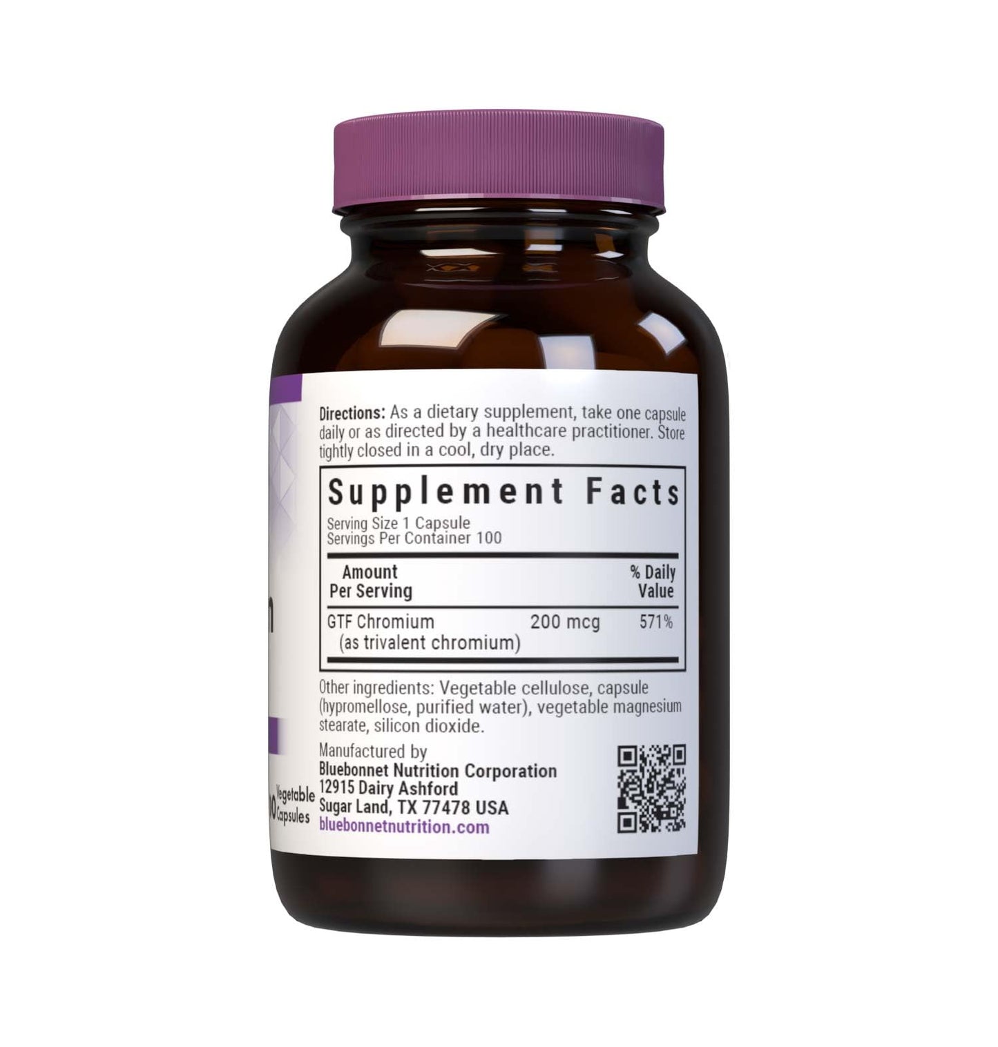 BlueBonnet GTF Chromium 200 mcg Capsule, 100 Count