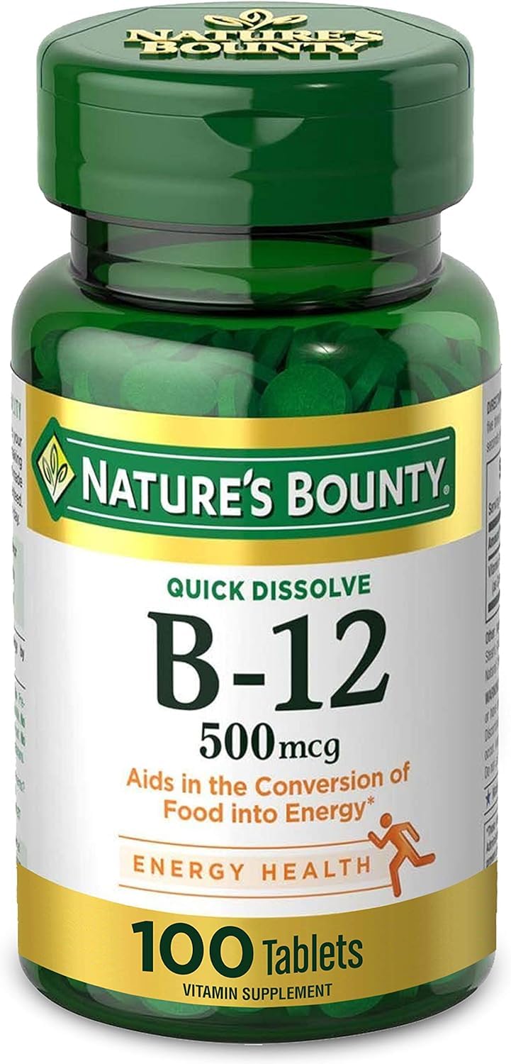 Nature's Bounty Vitamin B-12 500 mcg 200 Tablets