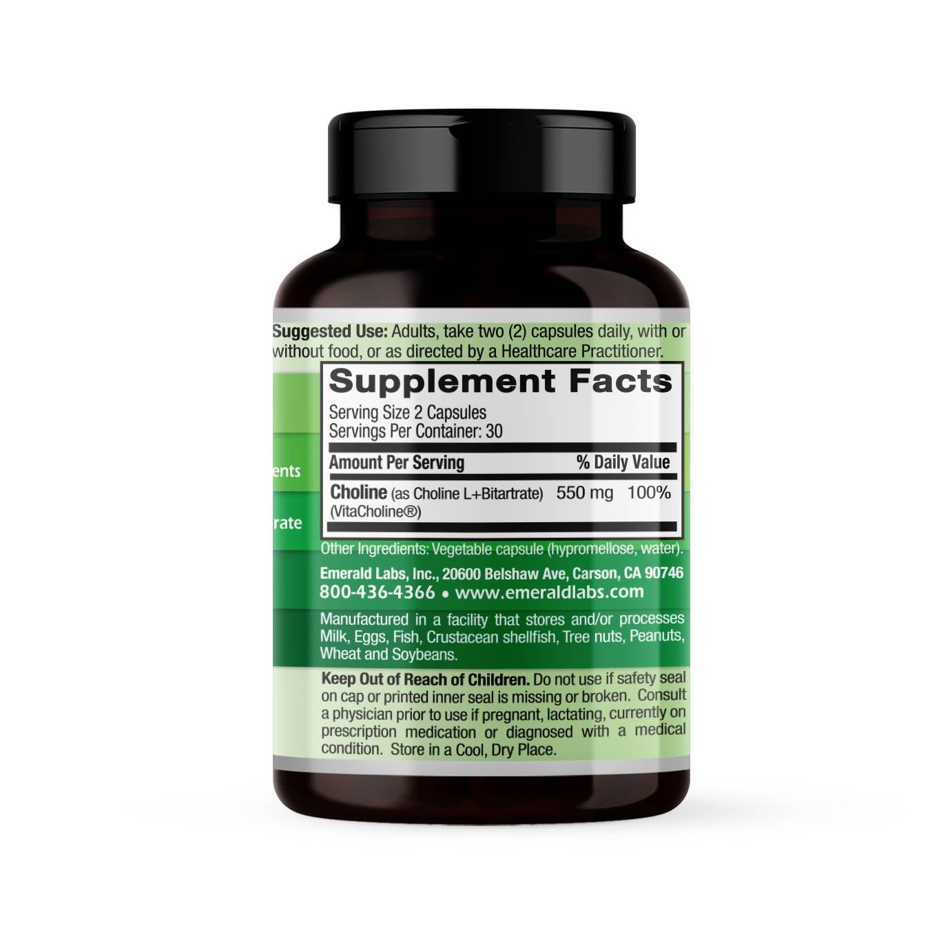 Emerald Labs VitaCholine 550 mg Capsule, 60 Count