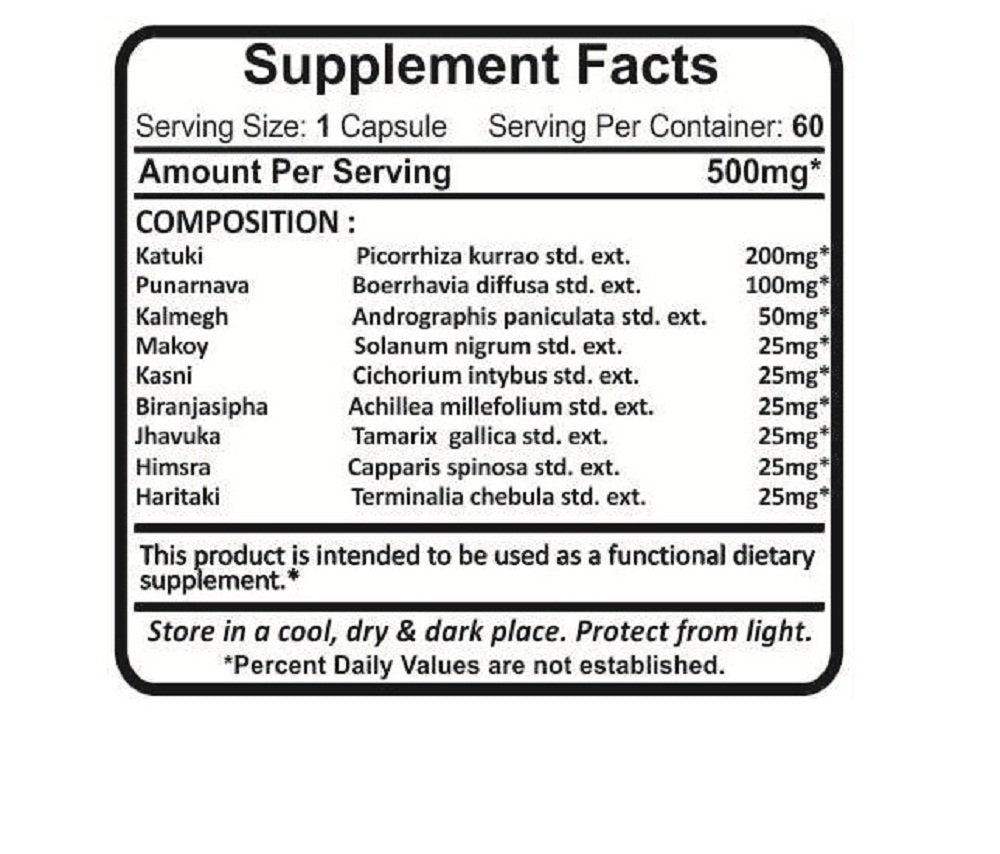 Planet Ayurveda Liver Detox Formula 500mg Veg Capsules, 2 Bottles