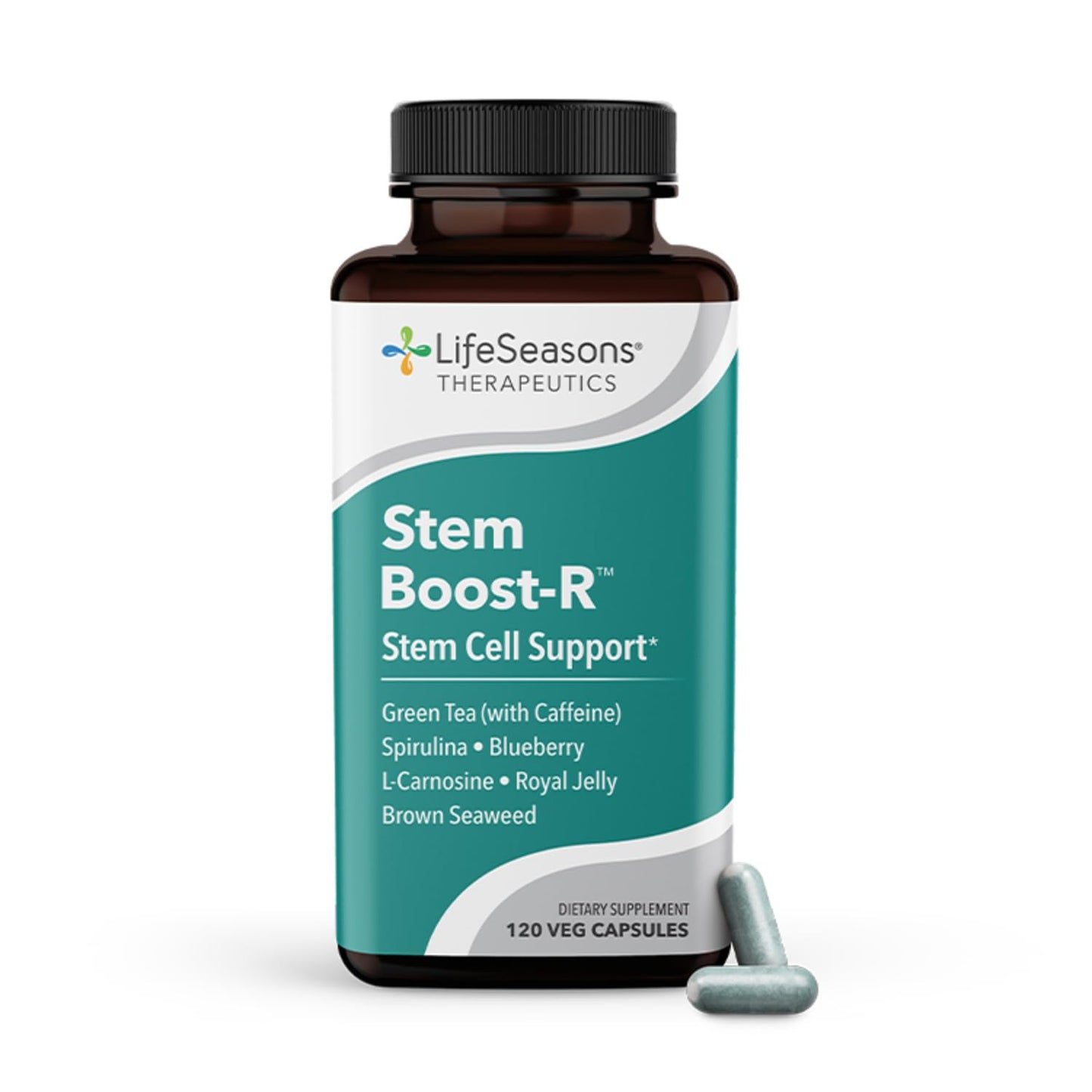 LifeSeasons Stem Boost-R Stem Cell Support Vitamin Supplement with Antioxidants, Royal Jelly, Spirulina, Blueberry, Brown Seaweed & L-Carnosine, 120 Capsules