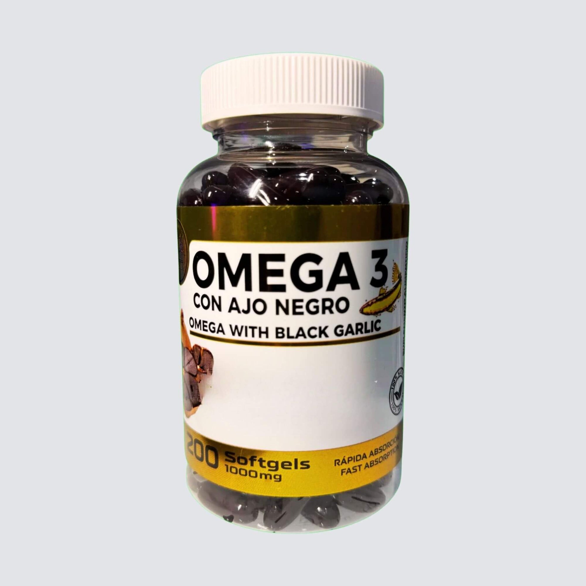 Generic Omega 3 (Black Garlic) AJO Negro 1000 mg SoftGels, 200 Count