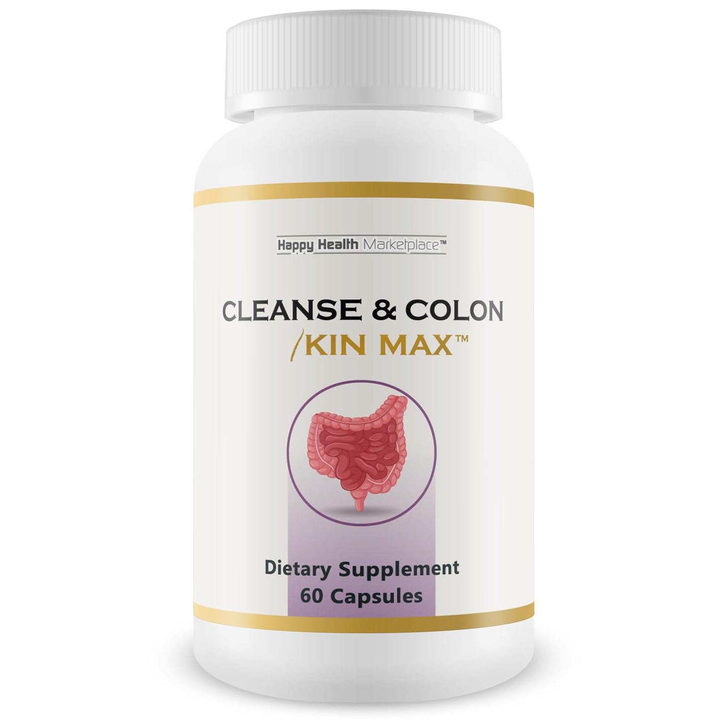 Happy Health Marketplace Kin Max Colon Cleanse Detox with Probiotics 60 Capsules