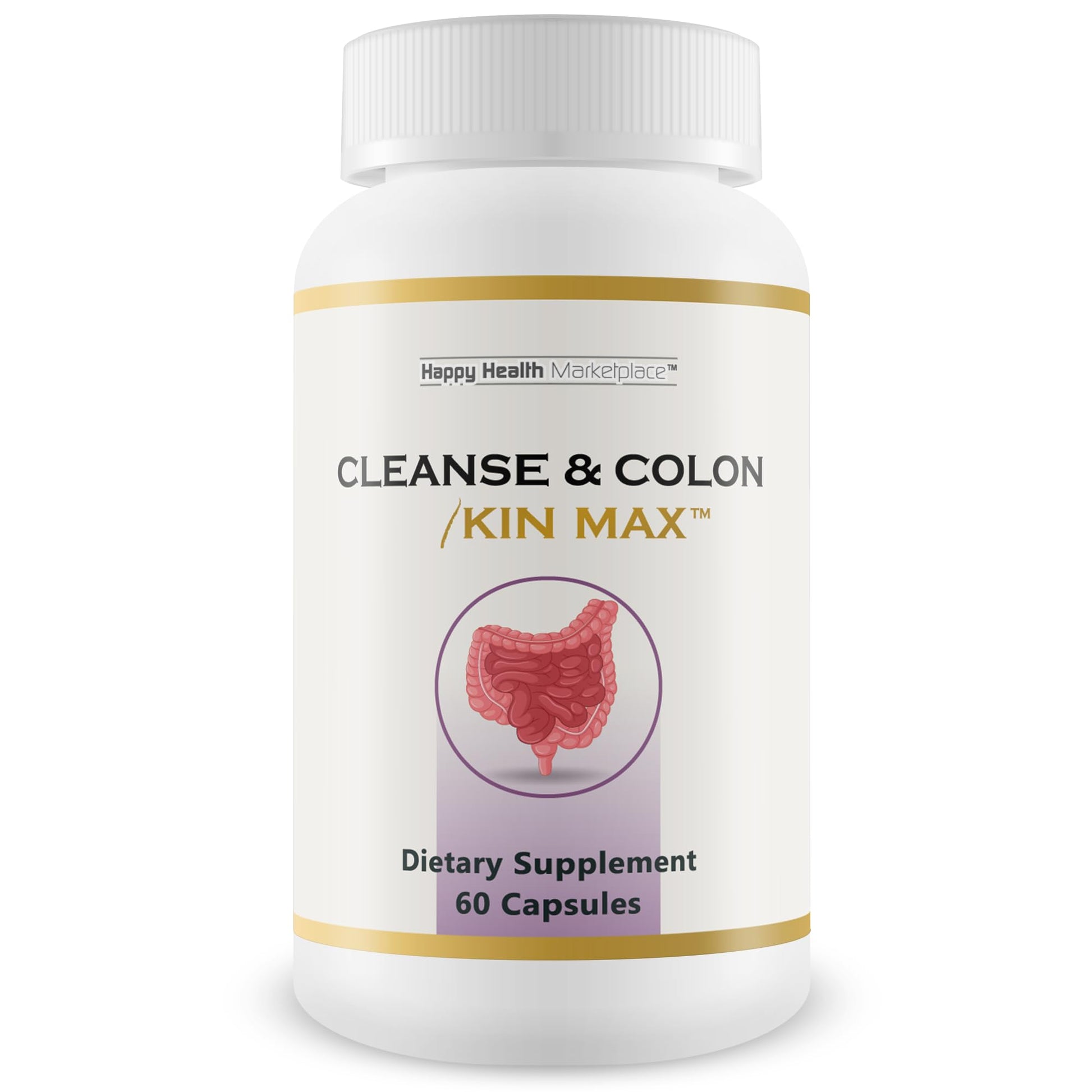Happy Health Marketplace Kin Max Colon Cleanse Detox with Probiotics 60 Capsules