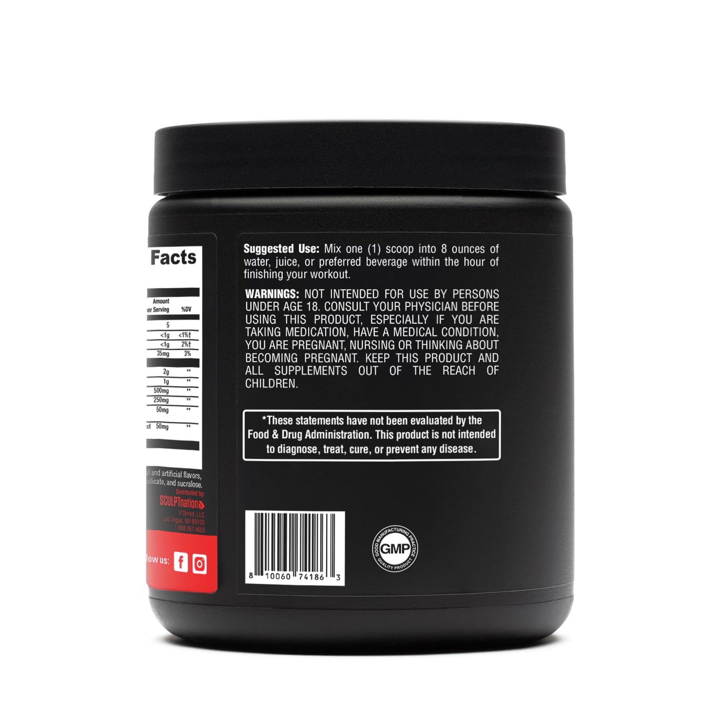 Sculpt Nation Creatine Complex Post Workout Muscle Recovery and Builder with Energy Support, Creatine Monohydrate and Amino Acids - Fruit Punch Flavor, Powder, 8.11 oz, 30 Servings