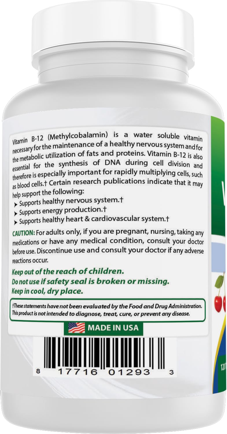 Best Naturals Vitamin B12 6000 mcg Tablet, 120 Tablets