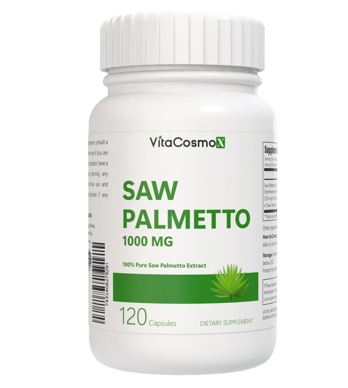 VitaCosmoX Saw Palmetto 1000mg Capsule, 1 Capsule