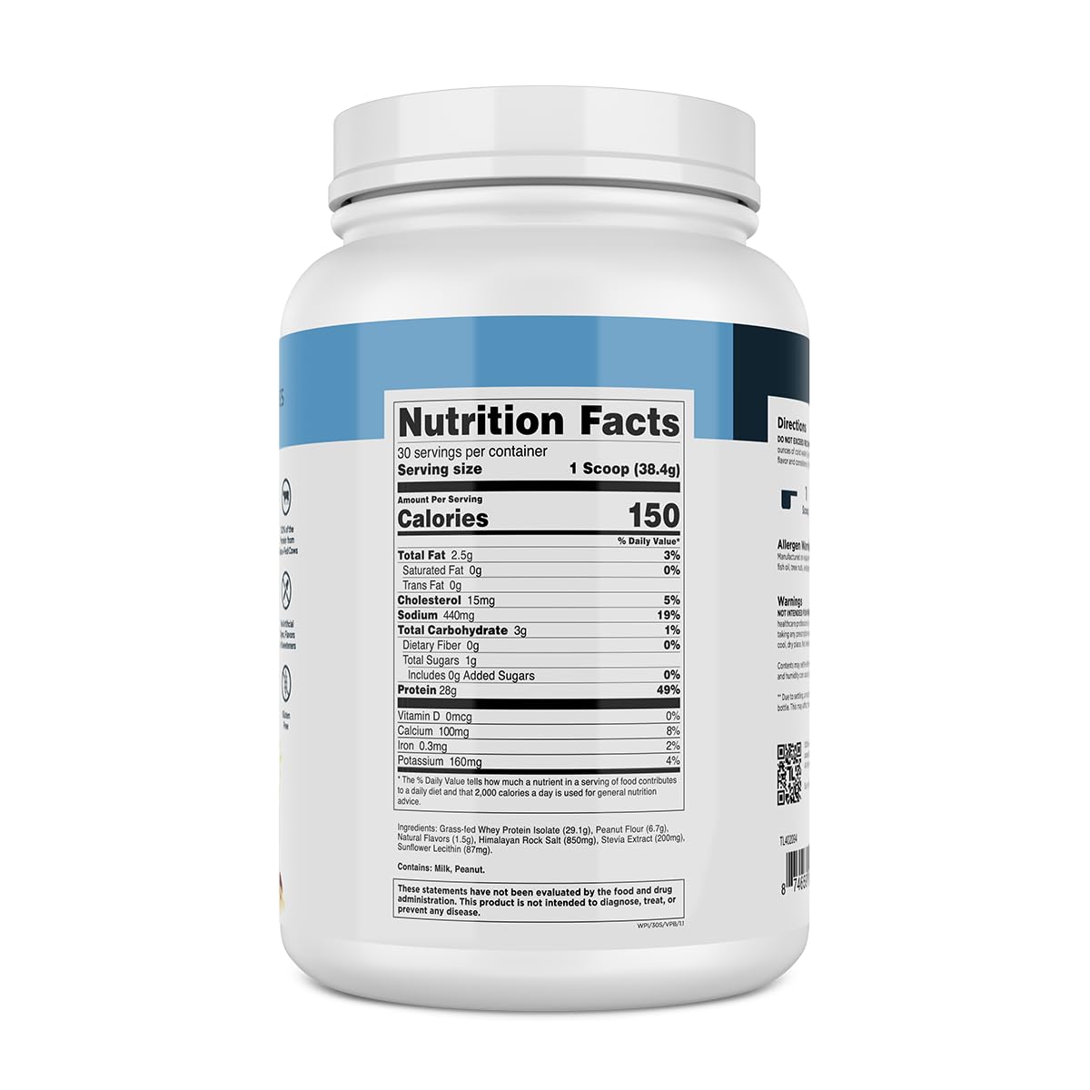 Transparent Labs Grass-Fed Whey Protein Isolate Powder 2.59 lb