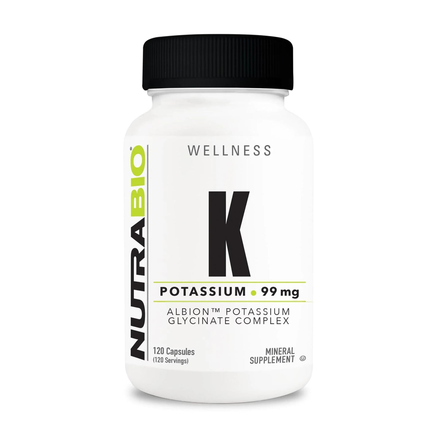 NutraBio Potassium Complex Capsules 120 Count