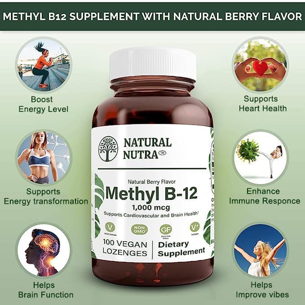 Natural Nutra Vegan Methyl B12 1000mcg Lozenges, 100 Count