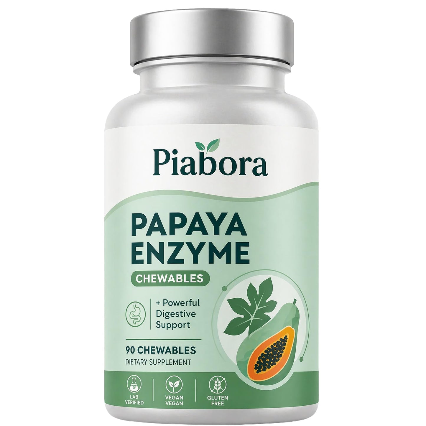 Piabora Papaya Enzyme Chewable 90 Count