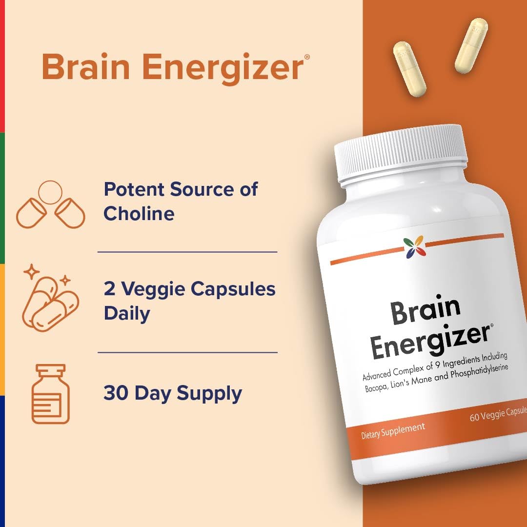 Stop Aging Now Brain Supplement Complex with Ginkgo Biloba, Lion's Mane, Bacopa, and DMAE 60 Capsules