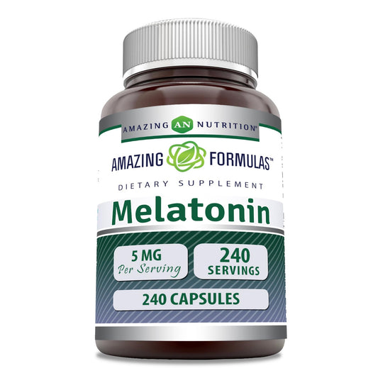 Amazing Nutrition Melatonin Supplement 5 mg per serving, 240 Capsules