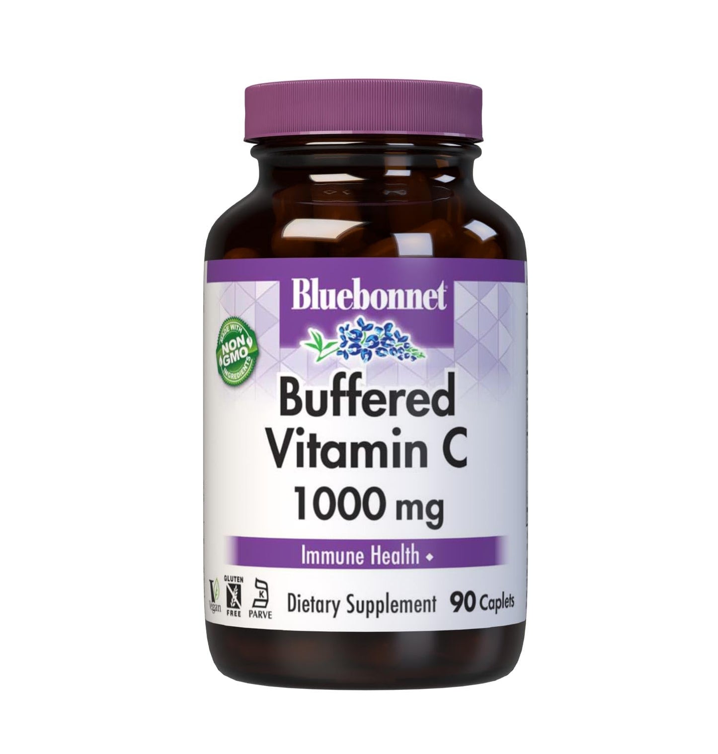 BlueBonnet Buffered Vitamin C 1000 mg Calcium Ascorbate Caplet, 90 Count
