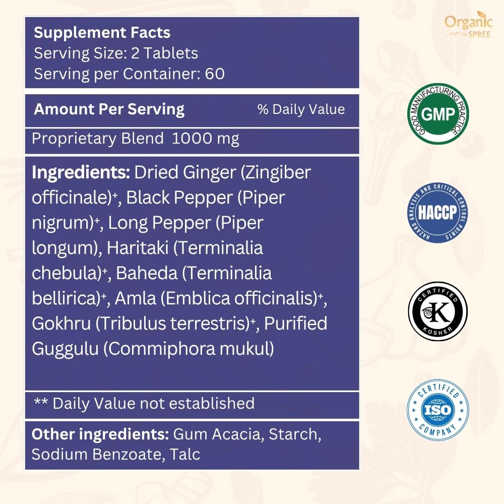 ORGANIC SPREE Gokshuradi Guggulu 120 Tablets