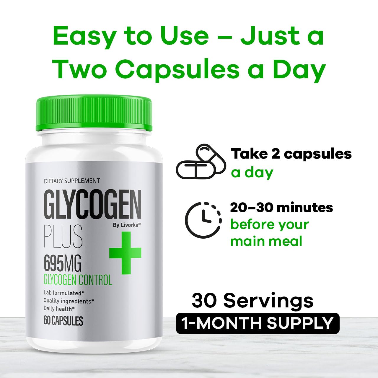 LIVORKA Glycogen Plus Capsules, 60 Capsules