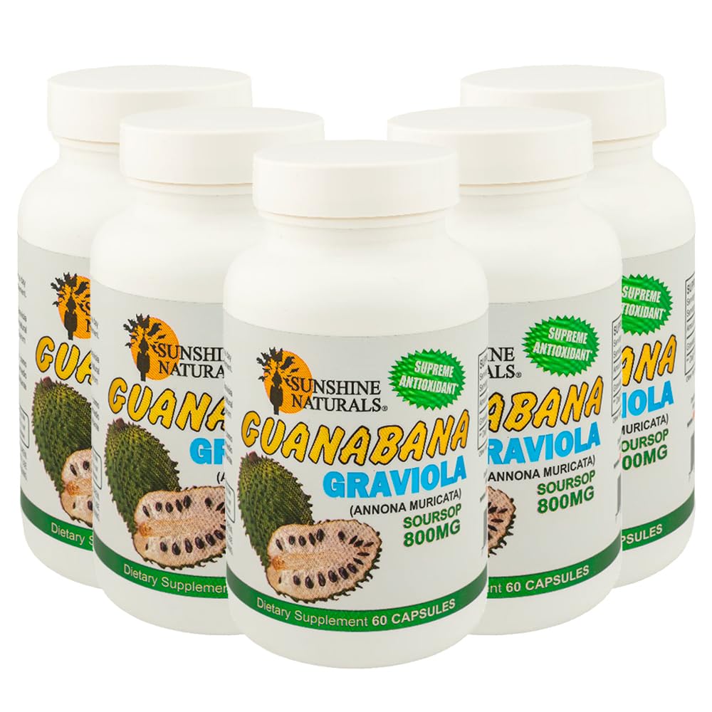Sunshine Naturals Graviola Supplement Capsules, 300 Capsules