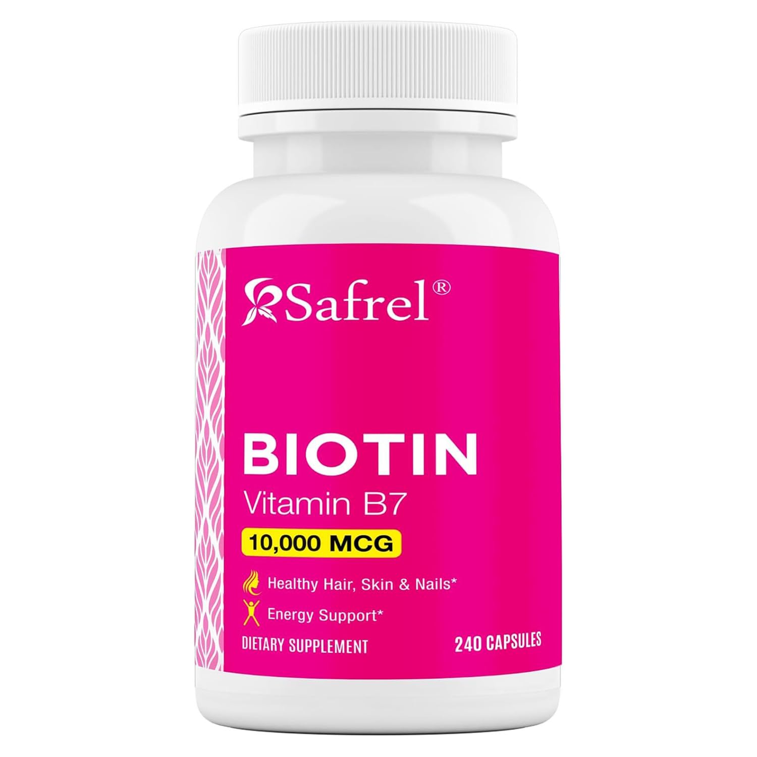 Safrel Biotin 10,000mcg Capsule, 240 Count