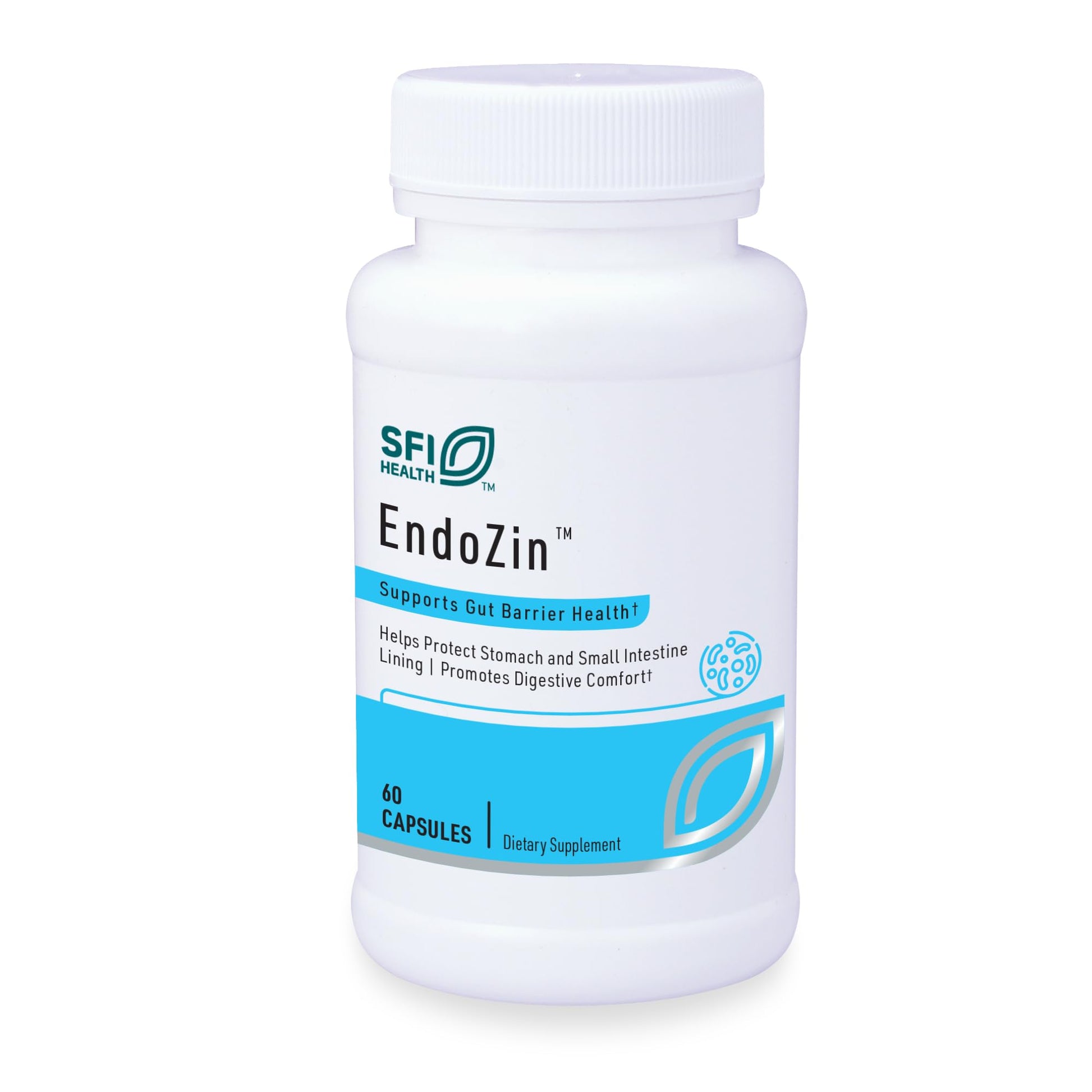 SFI Health Klaire Labs Endozin - Zinc Carnosine Complex with L-Glutamine to Support Intestinal Barrier Function, Hypoallergenic 60 Capsules