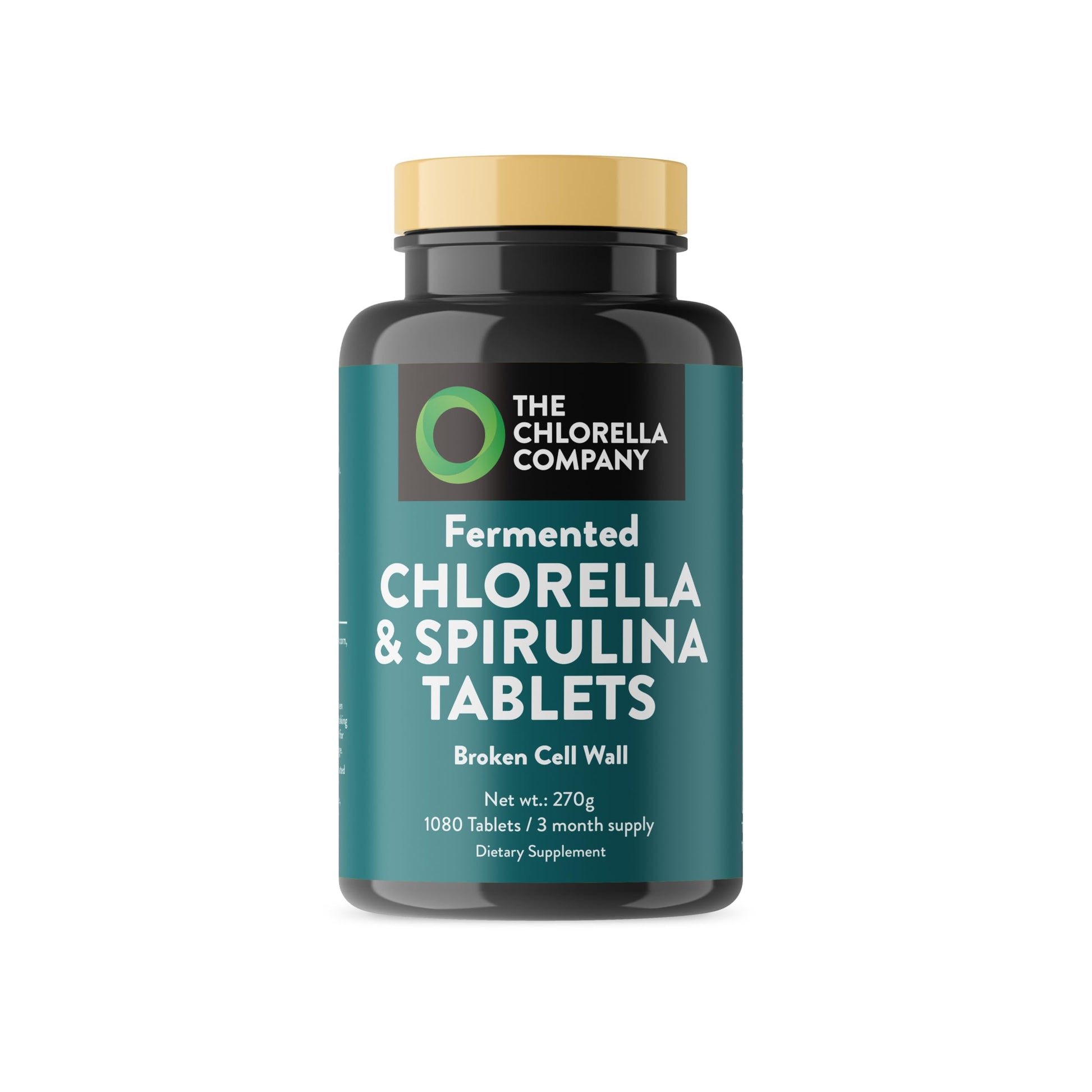 The Chlorella Company Fermented Chlorella & Spirulina Tablets, 1080 Tablets