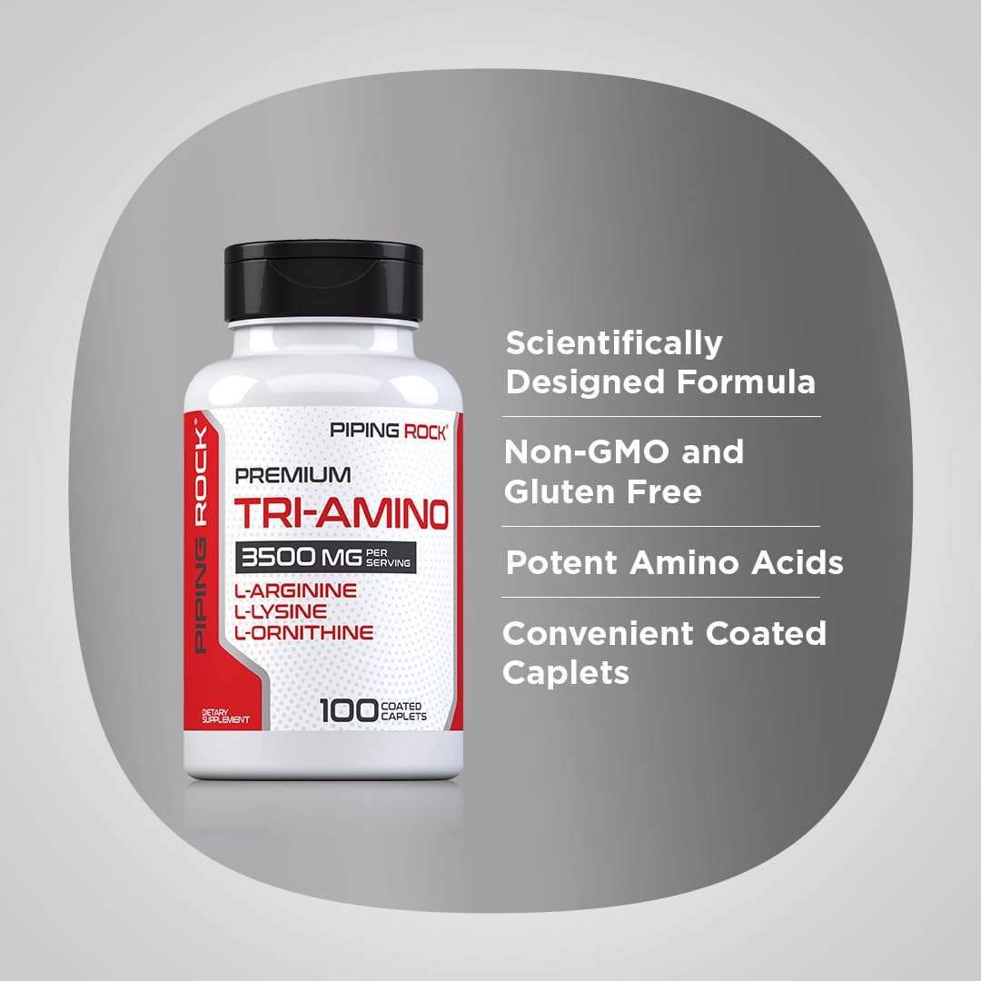 Piping Rock Tri Amino Supplement Caplets, 100 Count