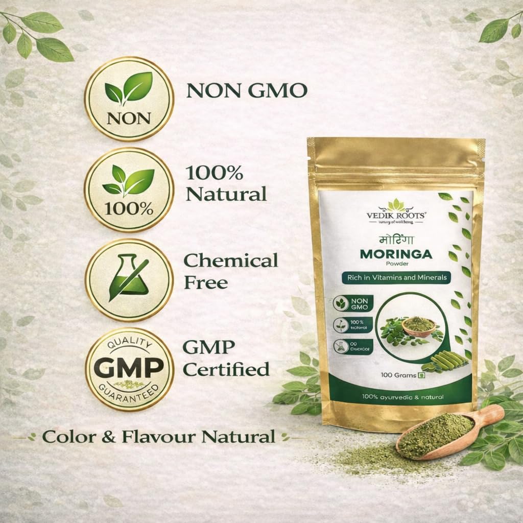 VEDIKROOTS Moringa Leaf Powder (3.53 oz)
